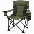 Opvouwbare campingstoel met hoge rugleuning, bekerhouder en zijvakken 90 x 60 x 110 cm Groen/Zwart