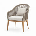 Tuinfauteuil met armleuningen en kussens, 65 x 65 x 82 cm, beige/grijs/naturel bruin