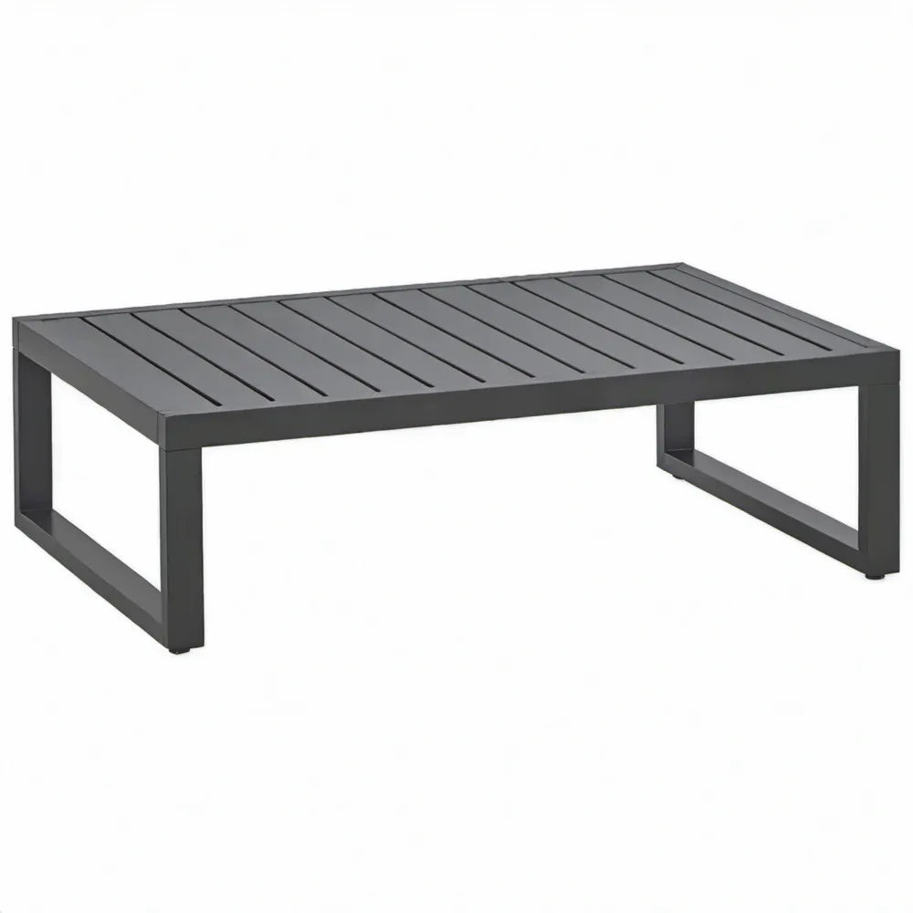 Rechthoekige aluminium tuintafel 120 x 70 x 40 cm antraciet