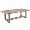 Rechthoekige tuintafel van massief acaciahout, grijs, 200 x 100 x 75 cm