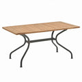 Rechthoekige tuintafel 200 x 100 x 75 cm van acaciahout en zwart staal