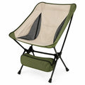 Opvouwbare campingstoel met draagtas, beige/olijfgroen/zwart, 65 x 55 x 98 cm