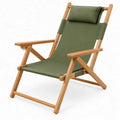 Opvouwbare campingstoel met hoofdsteun, 58 x 82 x 95 cm, olijfgroen en naturel