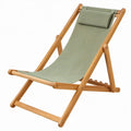 Opvouwbare verstelbare ligstoel van massief beukenhout met polyester bekleding, 96 x 60 x 100 cm, saliegroen/naturel