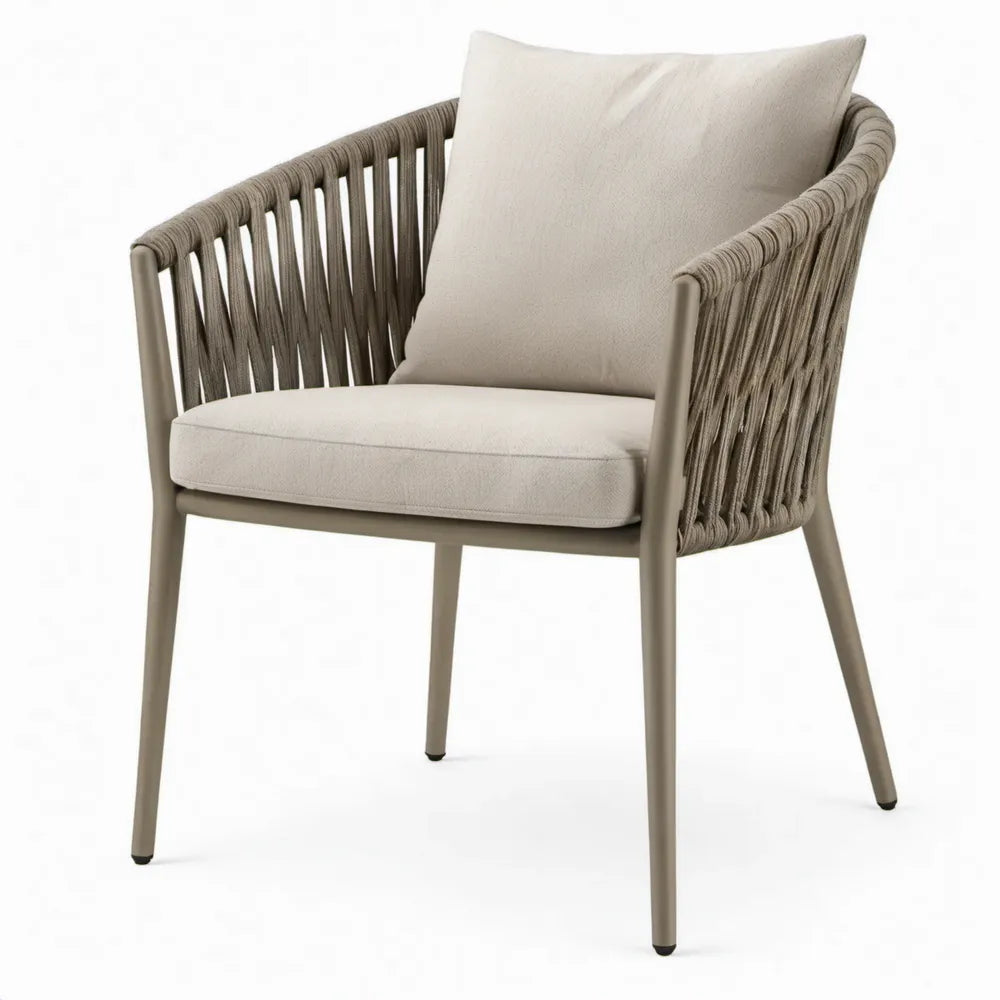 Terrasstoel met armleuningen 62 x 65 x 84 cm Taupe/Beige
